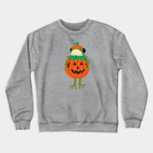 Frog in a Halloween pumpkin costume Crewneck Sweatshirt